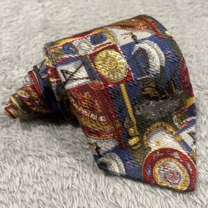 Vintage ERMENEGILDO‎ ZEGNA Made In Italy Dress Tie Men's Silk Sailboat Nautical